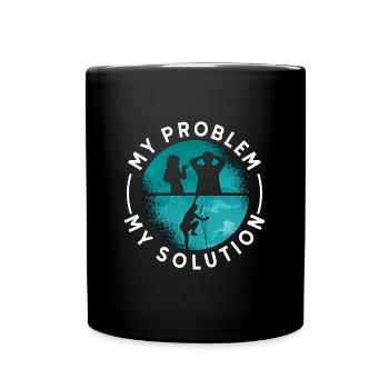 Indoor Climbing My Problem My Pictogram Dad Mom - Full Colour Mug - black - Front