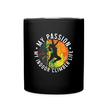 Escalade en salle Ma passion Mon bloc en salle - Mug uni - noir - Devant