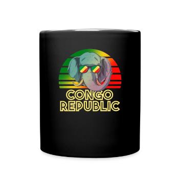 Kongo Republik - Tasse einfarbig - Schwarz - Vorne