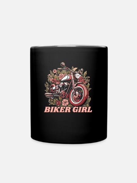 Moto Fille Motard Fille - Mug uni - noir