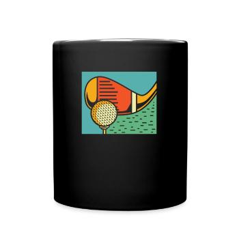 Golf Golfer Golfen - Tasse einfarbig - Schwarz - Vorne