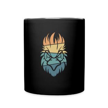 Huhn Henne - Tasse einfarbig - Schwarz - Vorne