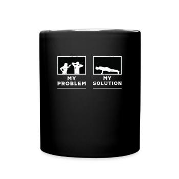 Pilates Lover Mon problème Mon Pictogramme Papa Maman - Mug uni - noir - Devant