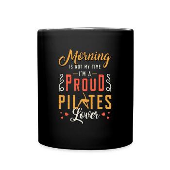 Pilates Lover Morning Is Not My Time Cours de Pilates - Mug uni - noir - Devant