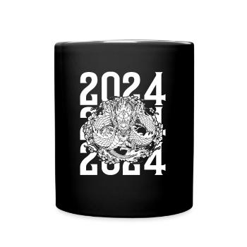 Jahr Des Drachen 2024 - Tasse einfarbig - Schwarz - Vorne