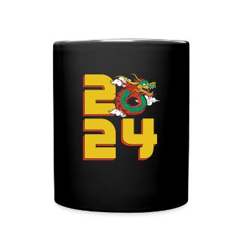 Jahr Des Drachen 2024 - Tasse einfarbig - Schwarz - Vorne
