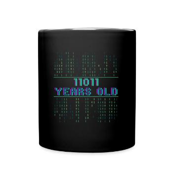 27th Birthday 27 years old Binary Code Computer Science - Full Colour Mug - black - Front