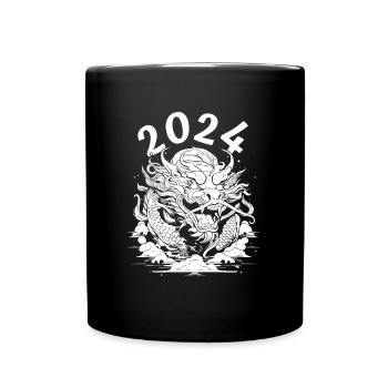 Jahr Des Drachen 2024 - Tasse einfarbig - Schwarz - Vorne