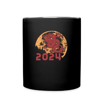 Jahr Des Drachen 2024 - Tasse einfarbig - Schwarz - Vorne
