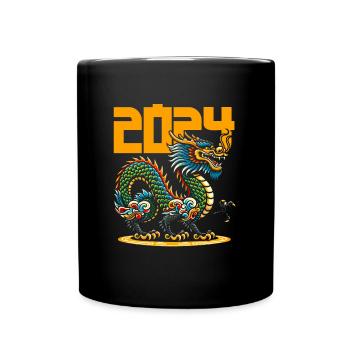 Année du Dragon 2024 Drôle - Mug uni - noir - Devant