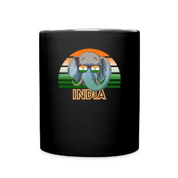 Indien - Tasse einfarbig - Schwarz - Vorne