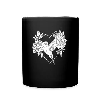 Colibri Coeur Amour Oiseau - Mug uni - noir - Devant