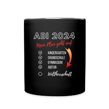 Lustiges Abi 2024 Werdegang Checkliste Plan Abitur - Tasse einfarbig - Schwarz - Vorne