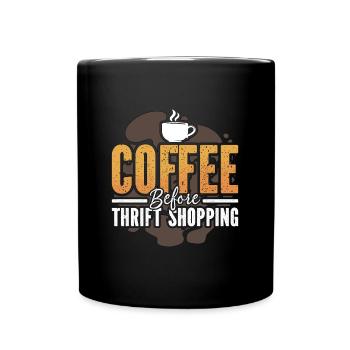 Friperie Marché aux puces Amateur de café - Mug uni - noir - Devant