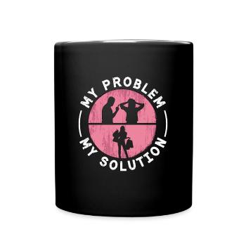Friperie Mon Problème Mon Pictogramme Maman Papa - Mug uni - noir - Devant