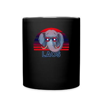 Laos - Tasse einfarbig - Schwarz - Vorne