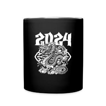 Jahr Des Drachen 2024 - Tasse einfarbig - Schwarz - Vorne