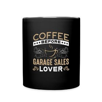 Amateur de ventes de garage Café Marché aux puces Amateur de café - Mug uni - noir - Devant