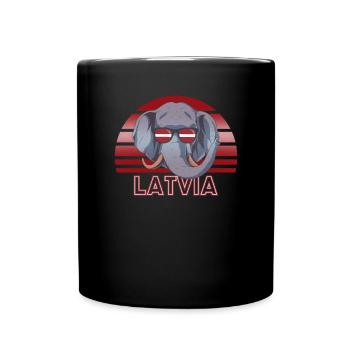 Latvia - Full Colour Mug - black - Front