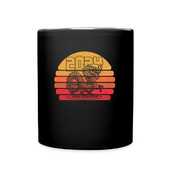 Jahr Des Drachen 2024 - Tasse einfarbig - Schwarz - Vorne