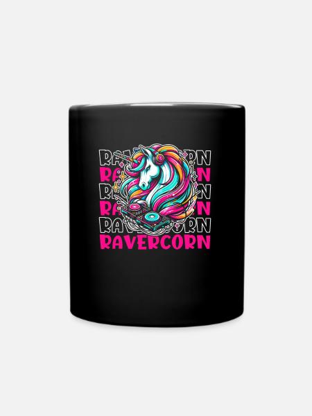 Techno Raver Licorne Ravercorn - Mug uni - noir