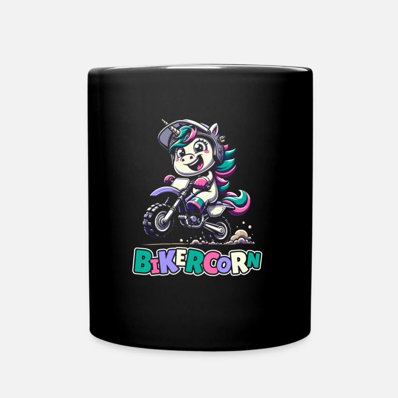 Mx Motocross Dirt Bike Einhorn Bikercorn - Tasse einfarbig - Schwarz