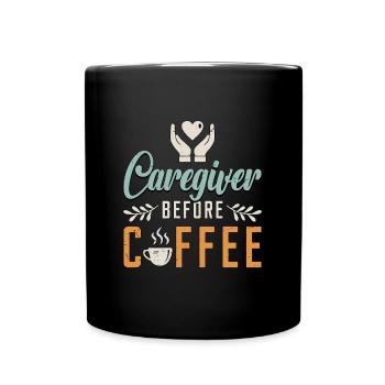 Soignant avant le café Soignant Amateur de café - Mug uni - noir - Devant