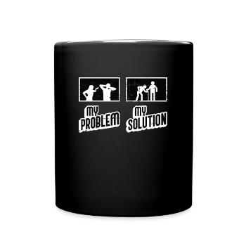 Soignant Mon problème Ma solution Pictogramme Papa Maman - Mug uni - noir - Devant