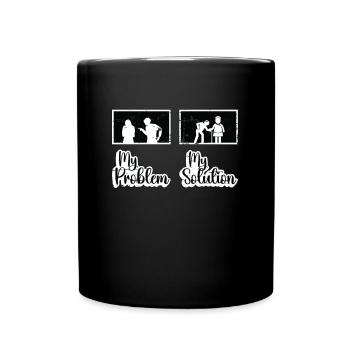 Soignant Mon problème Ma solution Pictogramme Maman Papa - Mug uni - noir - Devant