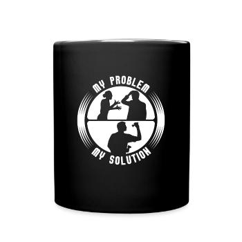 Joueur de fléchettes Mon problème Ma solution Pictogramme Papa - Mug uni - noir - Devant