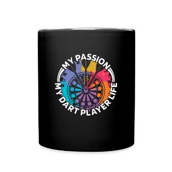 Dart Player My Passion My Dart Player Dart Playing - Tasse einfarbig - Schwarz - Vorne