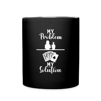 Classic Blackjack My Problem My Pictogram Mom Dad - Full Colour Mug - black - Front