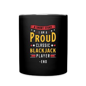 Blackjack classique Une histoire courte Je suis un joueur de cartes - Mug uni - noir - Devant