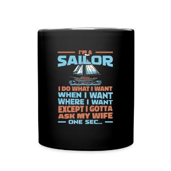 Voile, Voile, Voilier - Mug uni - noir - Devant