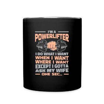 Powerlifting Powerlifter - Full Colour Mug - black - Front