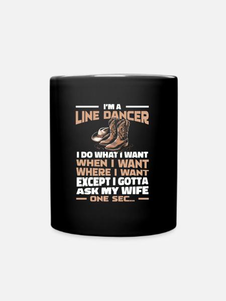 Line Dancing - Full Colour Mug - black