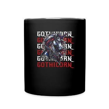 Gothic Unicorn Gothicorn - Full Colour Mug - black - Front