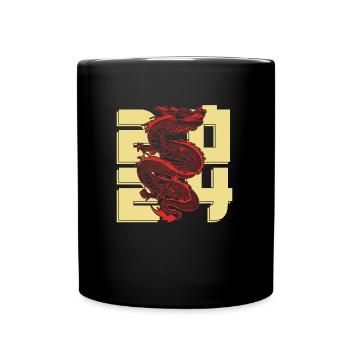 Jahr Des Drachen 2024 - Tasse einfarbig - Schwarz - Vorne