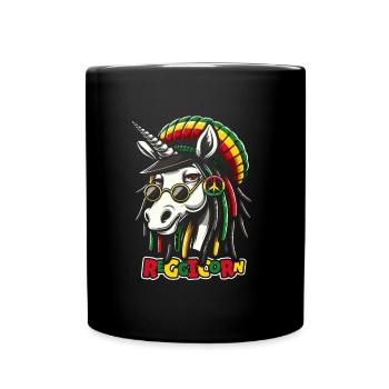 Reggae Unicorn Reggicorn - Full Colour Mug - black - Front