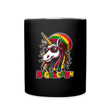 Reggae Unicorn Reggicorn - Full Colour Mug - black - Front
