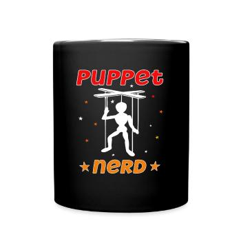 Puppenspieler Puppenspiel Marionette Bauchredner - Tasse einfarbig - Schwarz - Vorne