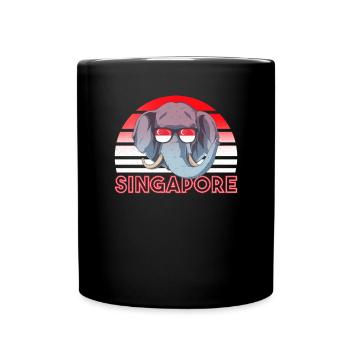 Singapur - Tasse einfarbig - Schwarz - Vorne