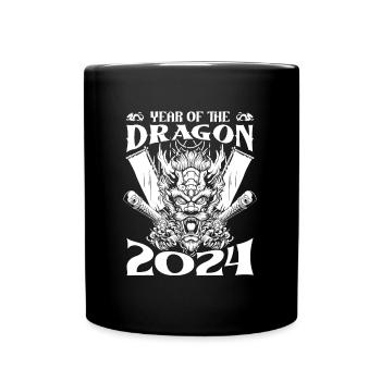 Jahr Des Drachen 2024 - Tasse einfarbig - Schwarz - Vorne