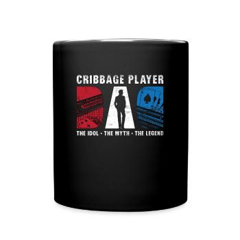 Joueur de cribbage papa l’idole le jeu de cartes mythe - Mug uni - noir - Devant