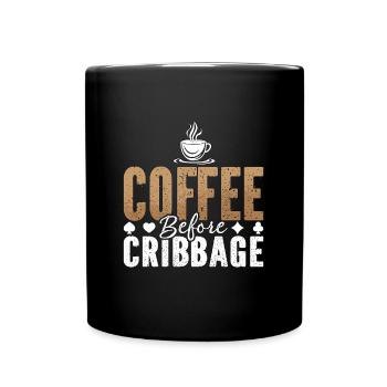 Cribbage Player Coffee Board Game Coffee Lover - Full Colour Mug - black - Front
