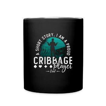 Joueur de cribbage Une histoire courte Je suis un amateur de jeux de cartes - Mug uni - noir - Devant