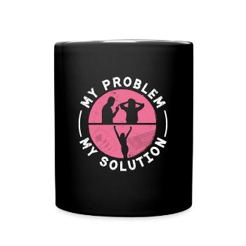 Cribbage Player My Problem My Pictogram Mom Dad - Full Colour Mug - black - Front