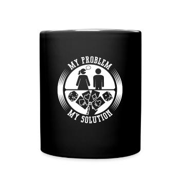 Joueur de dés de poker Mon problème Mon pictogramme Papa Maman - Mug uni - noir - Devant