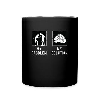 Bunco Player My Problem My Solution Pictogram Dad - Full Colour Mug - black - Front