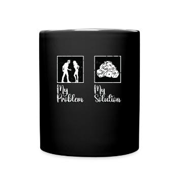 Bunco Player My Problem My Solution Pictogram Mom - Full Colour Mug - black - Front